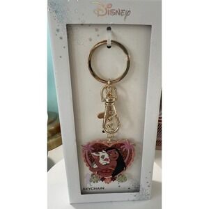 Disney‎ Moana and Pua Heart Keychain Gold Tone Glitter LA Rocks New in Box